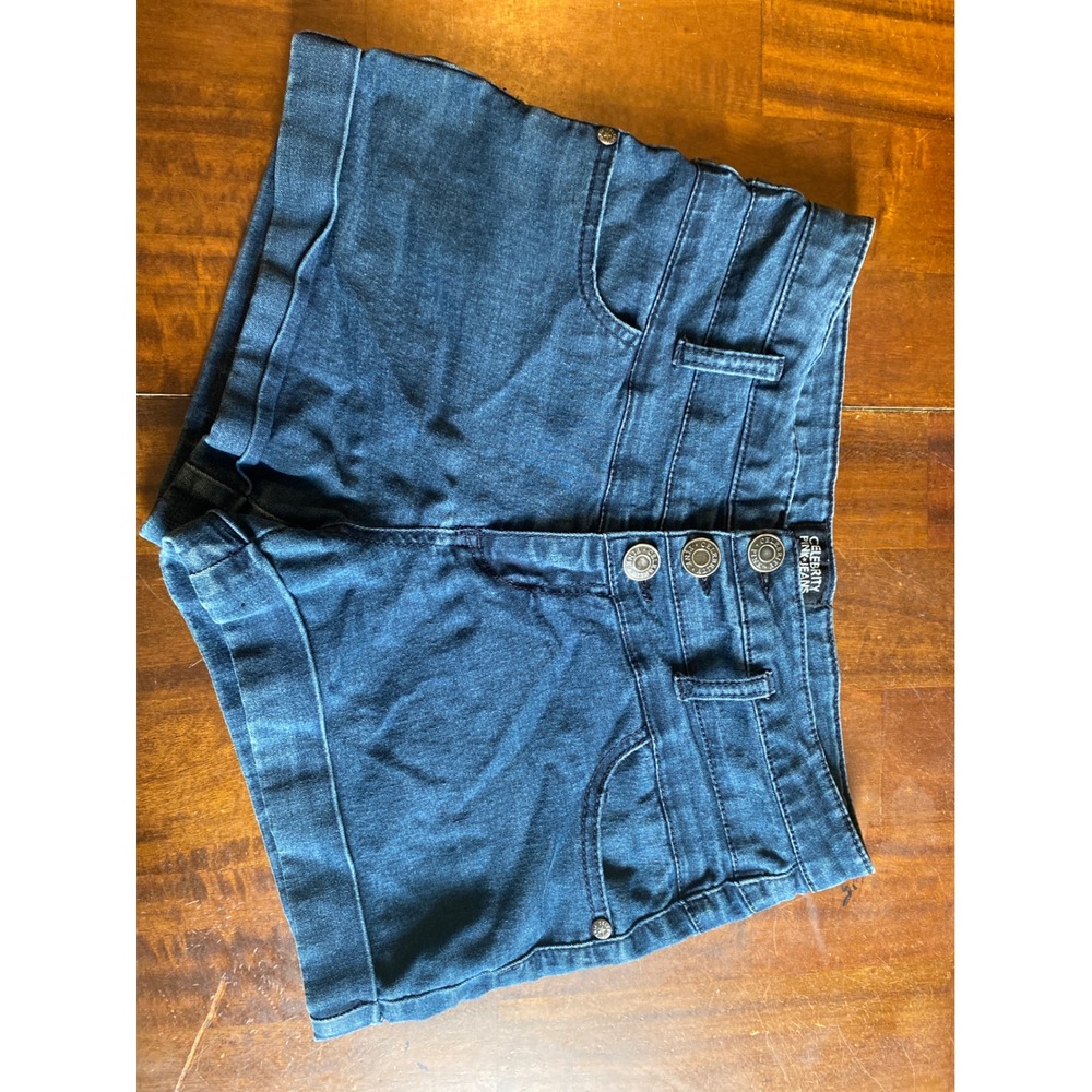 Celebrity Pink Jeans High Waisted Denim Shorts black Cuffed Size 3